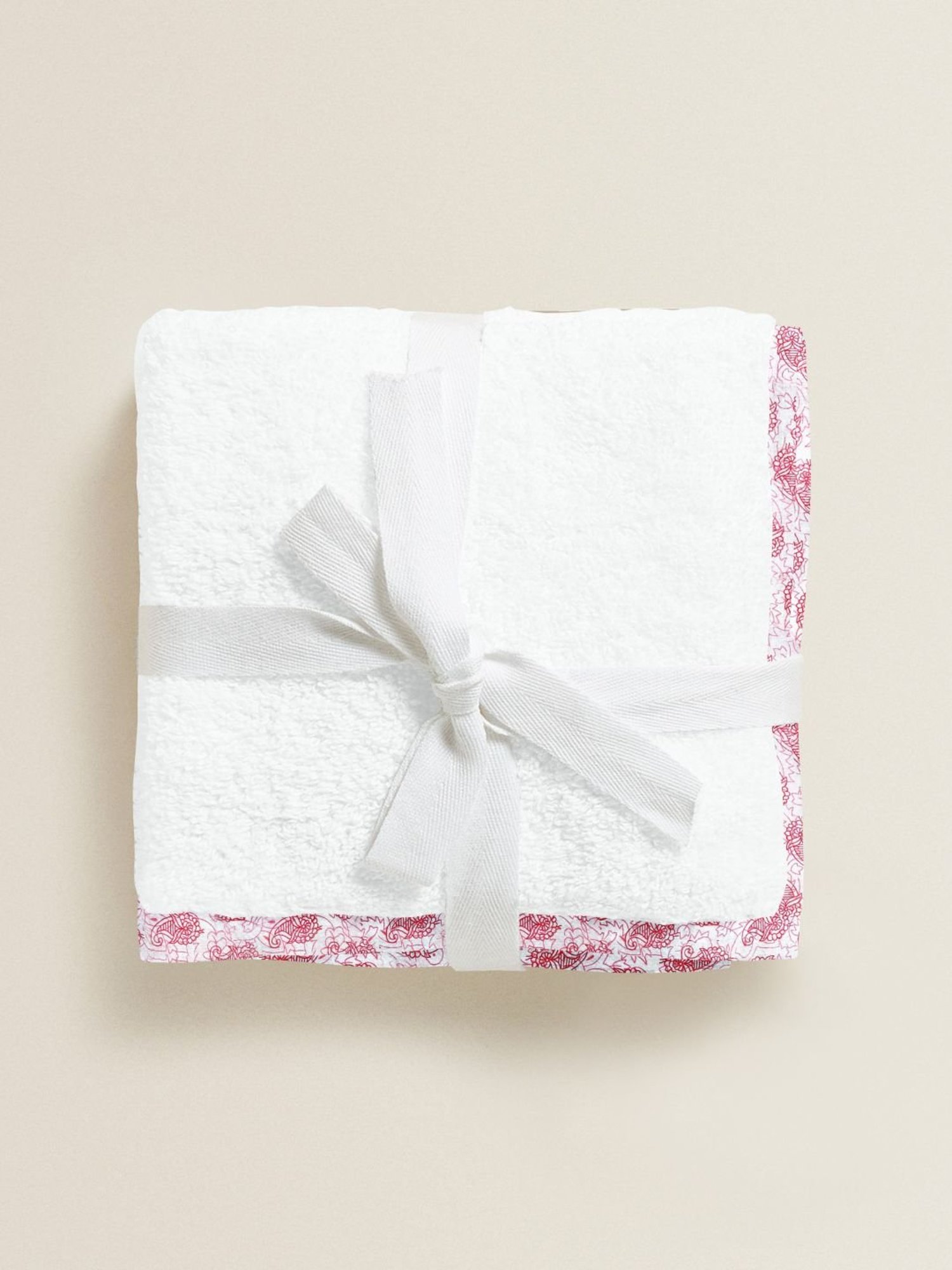 The Baby Atelier White & Red Junior Towel