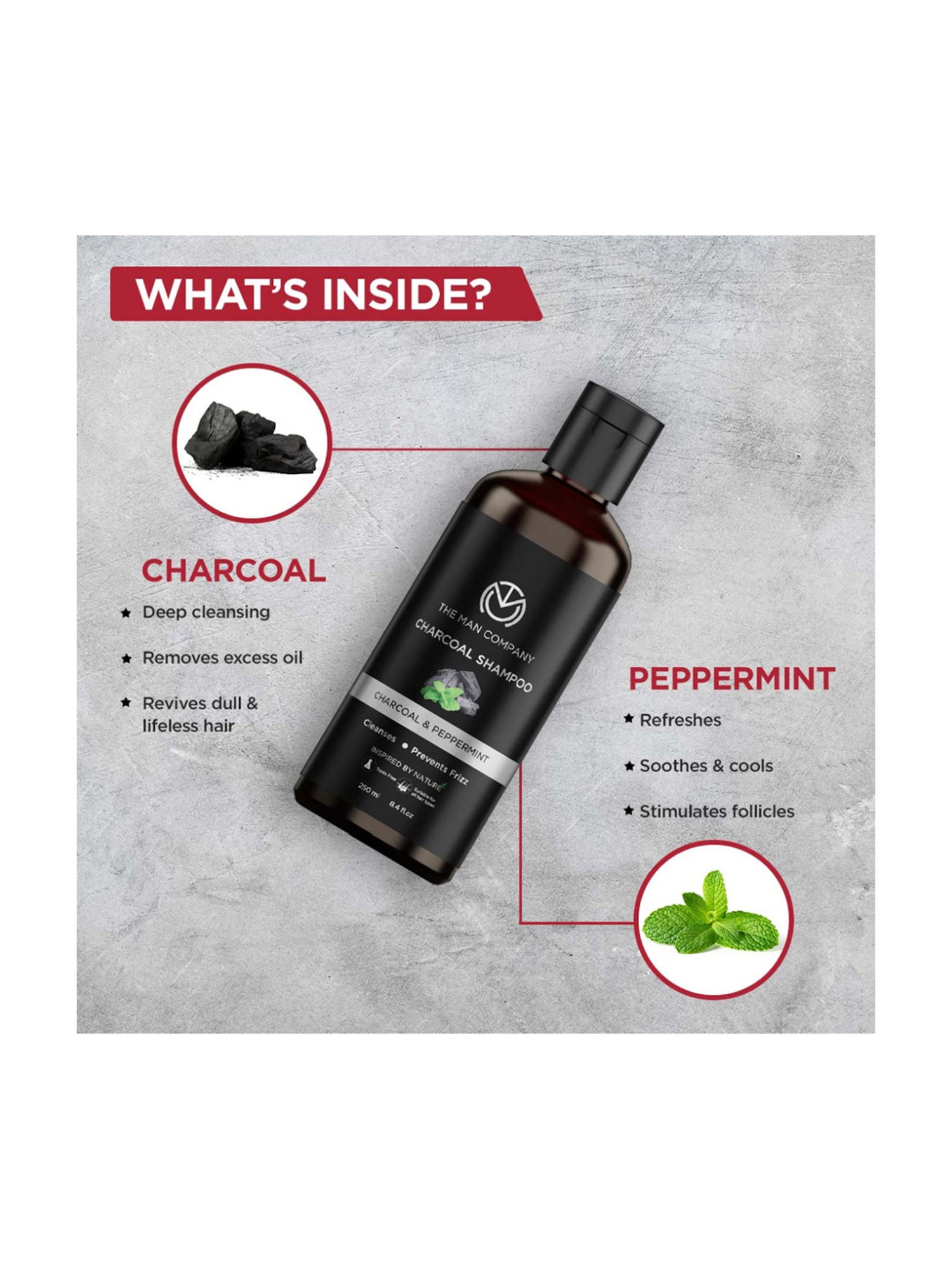 The Man Company Charcoal Shampoo - 250 ml