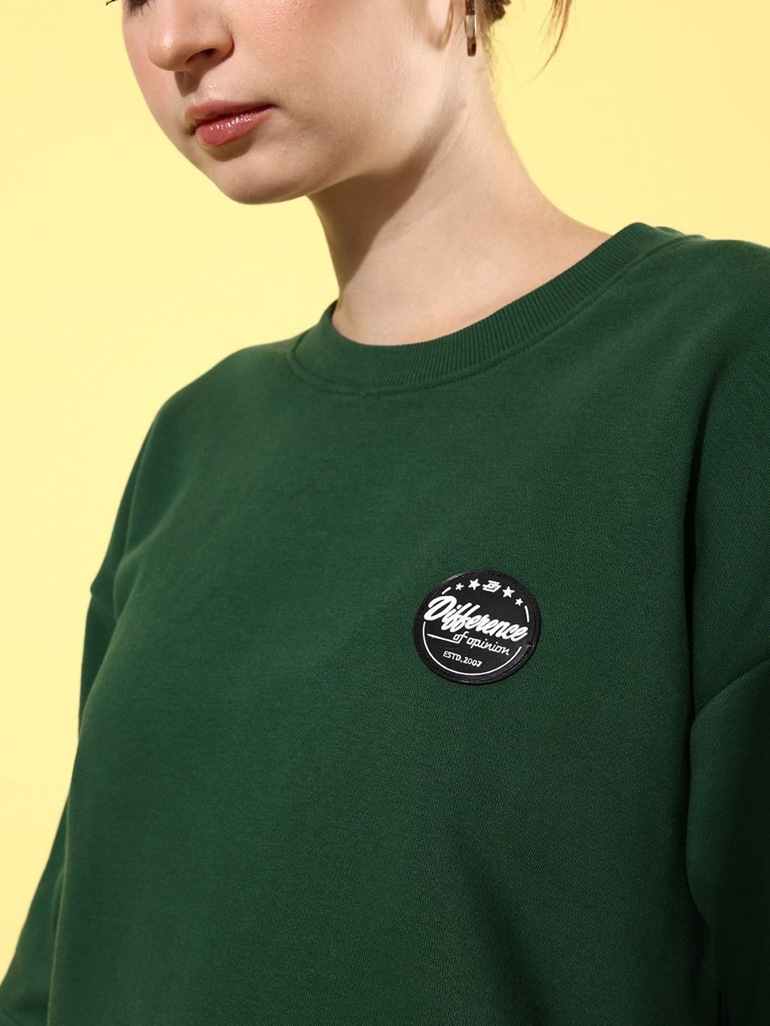 Difference of Opinion Dark Green Fleece Oversized Sweatshirt