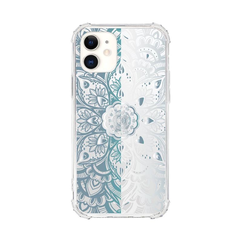 OTM Essentials Apple iPhone 12 Mini Tough Edge Clear Phone Case Gray/White - Mandala Heart