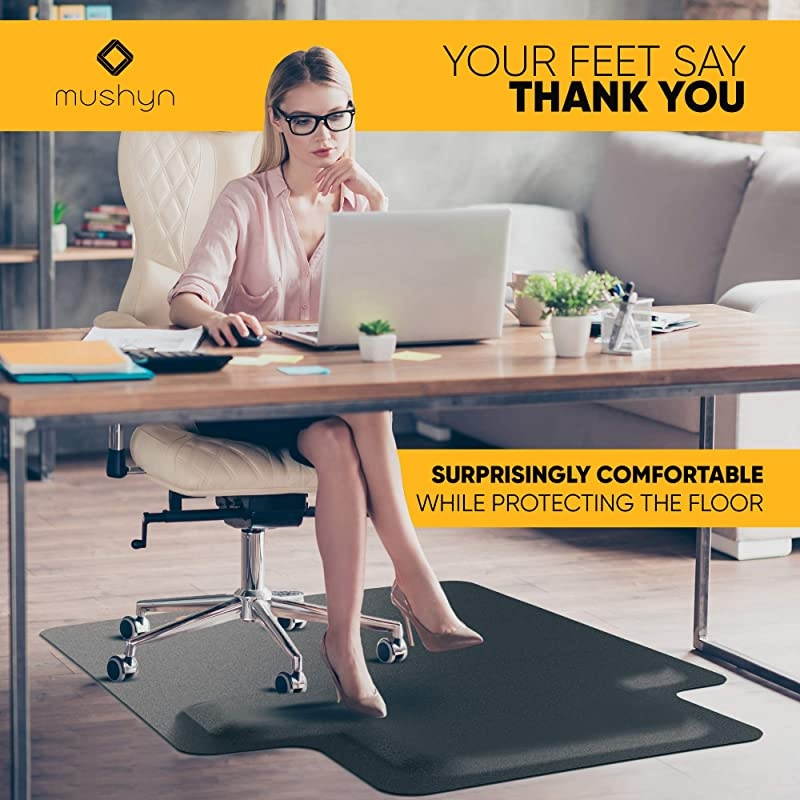 Chair Mat with Anti Fatigue Cushioned Foam Chair Mat for Harwood Floor with Foot Rest Under Desk 2 in 1 Chairmat Standing Desk AntiFatigue Comfort Mat