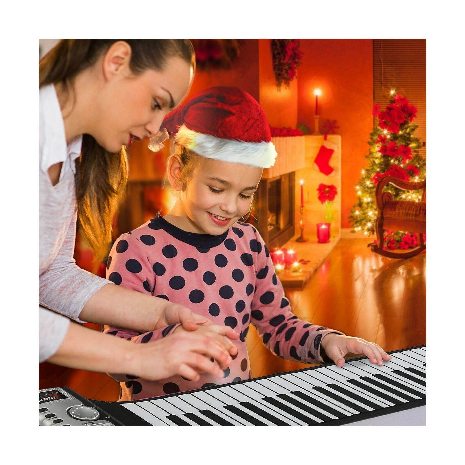 Lujex Standard 88 Keys Portable Roll Up Piano for Kids Adults (White, 88Keys)