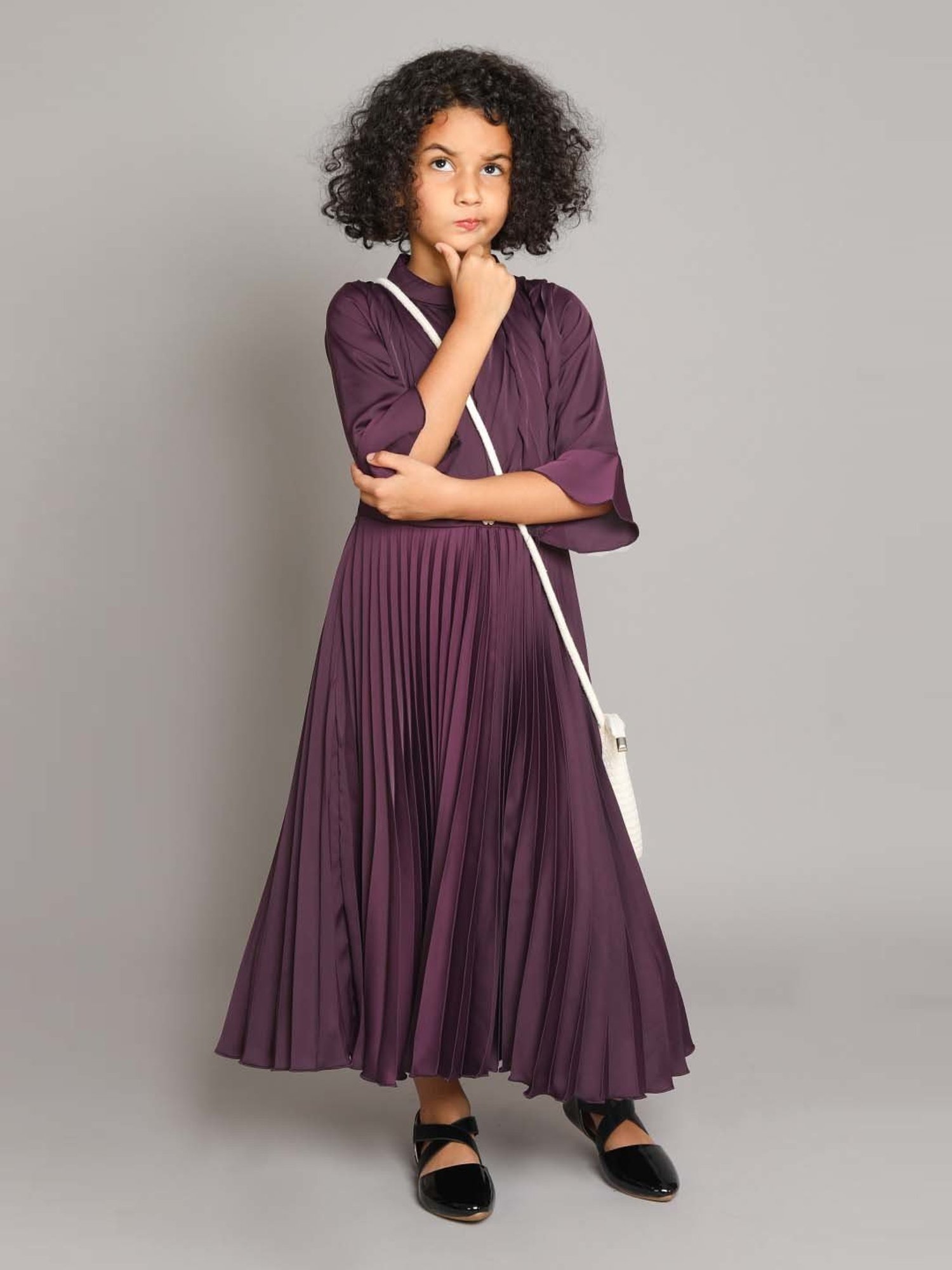 The Magic Wand Kids Purple Embellished Gown