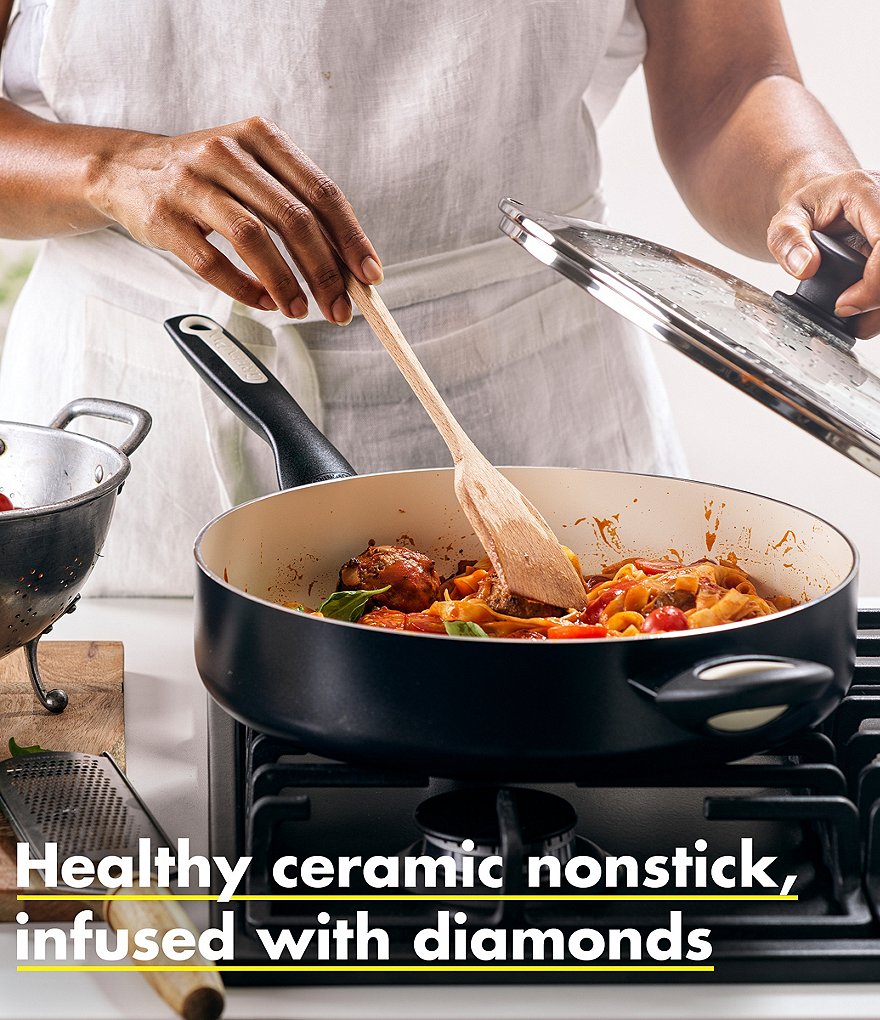 GreenPan Rio Ceramic Non-Stick 5-Qt Covered Saute Pan with Helper Handle