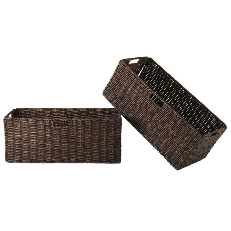 3pc Terrace Storage Set with 3 Tier Shelf and Baskets Espresso Brown - Winsome