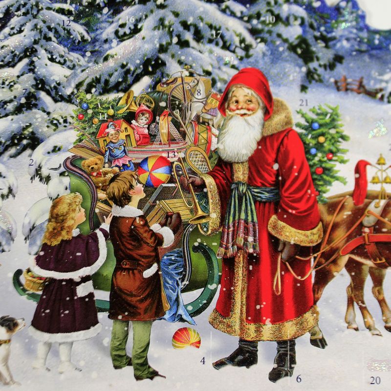Christmas 12.0" Santas Forest Sleigh Advent Calendar Victorian  -  Advent Calendar