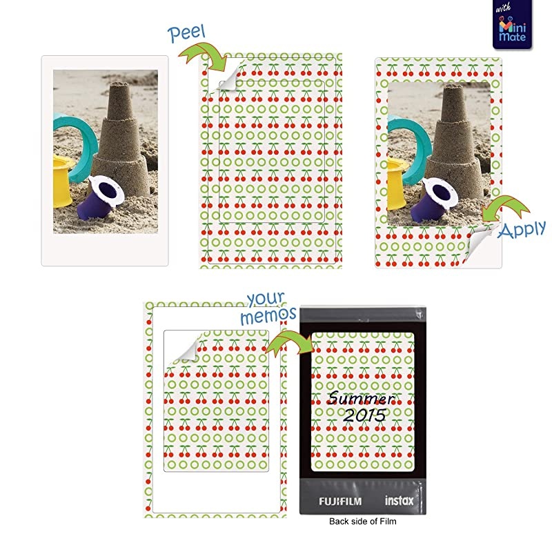 Instax Mini Instant Film 5 Pack 100 Sheets 10 Plastic Desk Frames + 20 Paper Frames Plus 60 Sticker Frames