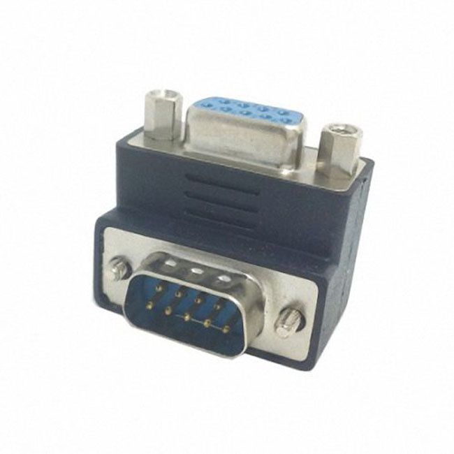 Jimier Down Right Angled 270 degree  RS232 D-Sub 9Pin Male screw type To Female Nut type extension Adapter DB-001-DN