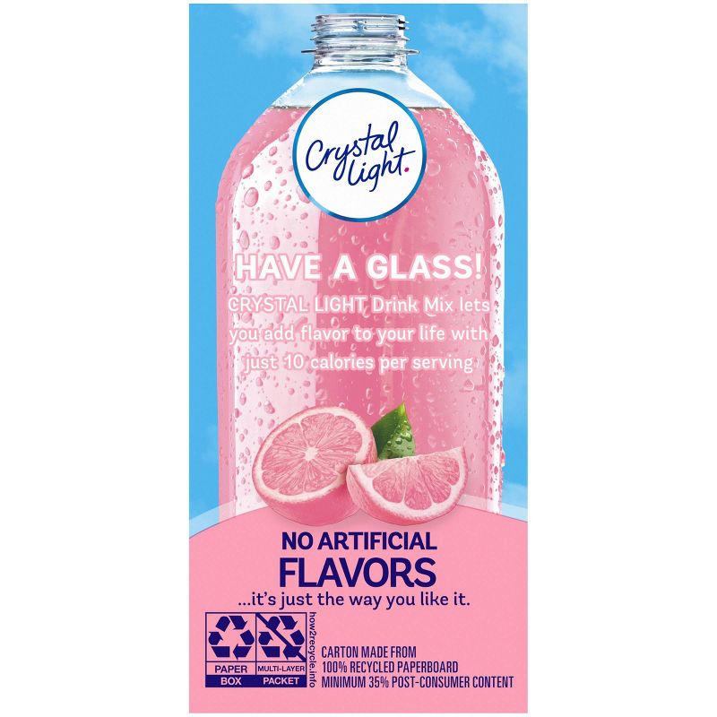 Crystal Light On The Go Natural Pink Lemonade Drink Mix - 10pk/0.13oz Pouches