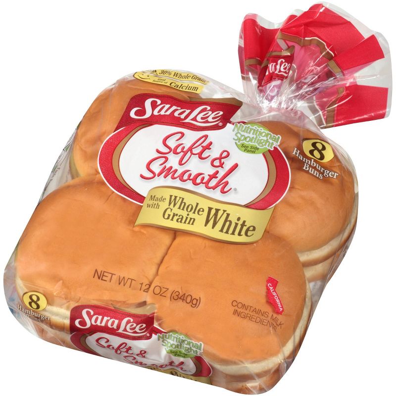 Sara Lee Whole Grain White Hamburger Buns - 12oz/8ct