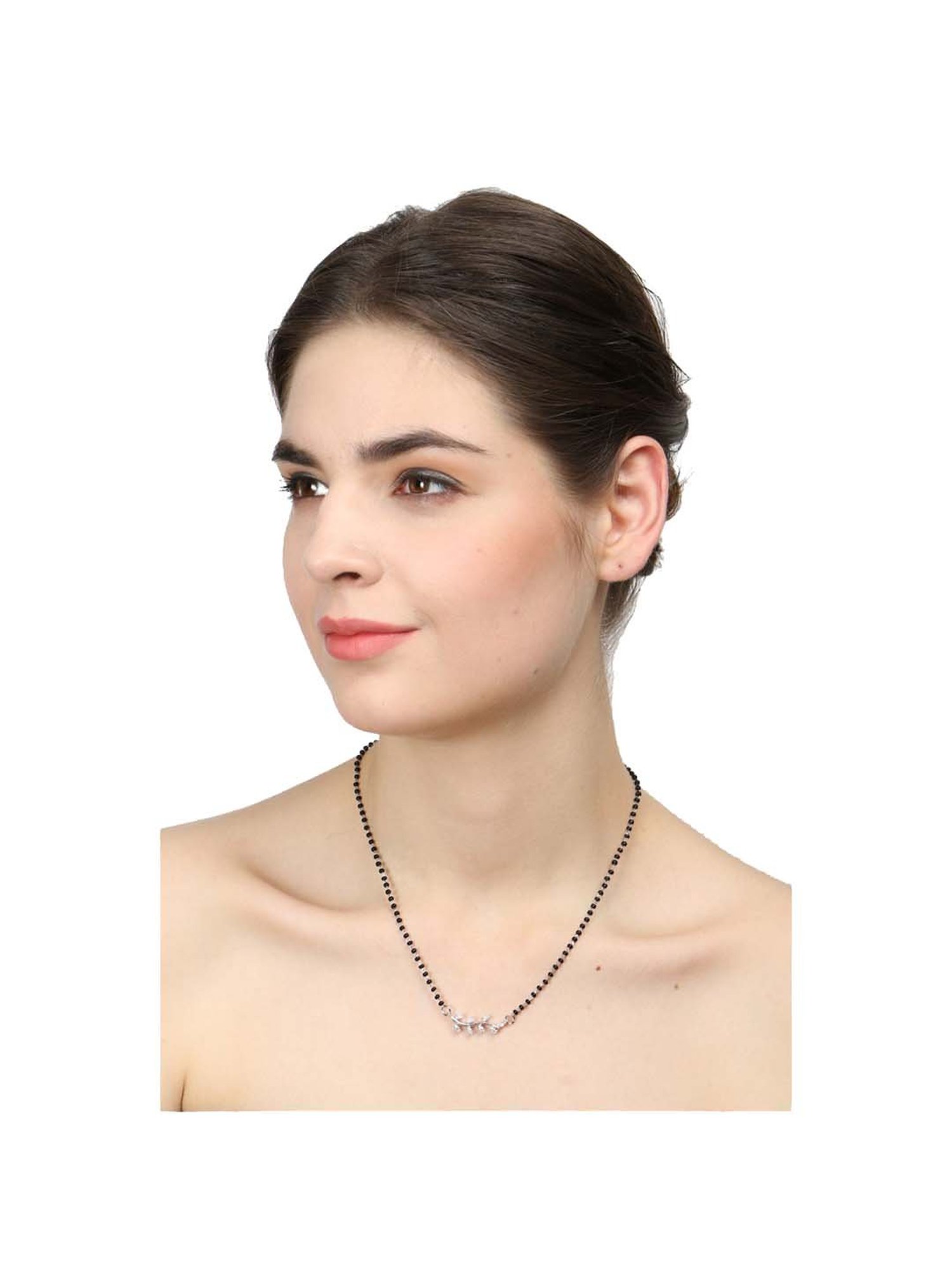 March by FableStreet 92.5 Sterling Silver Floral Mangalsutra for Women
