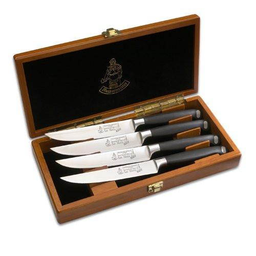 Messermeister San Moritz Elite 4-Piece Multi Edge Steak Knife Set in Wooden Box