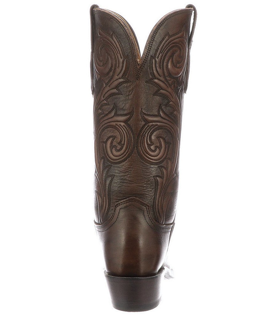 Lucchese Nicole Square Toe Leather Tall Western Boots