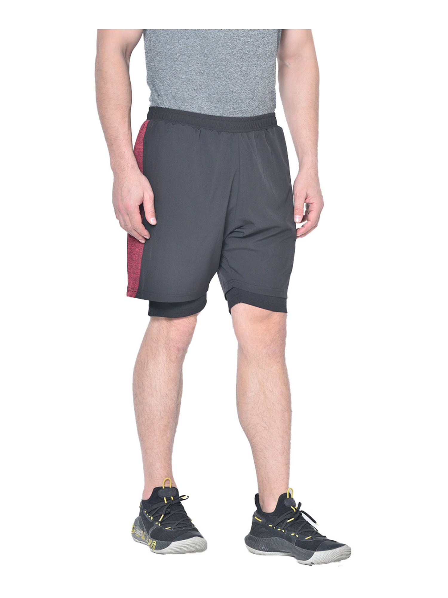 Chkokko Dark Grey Regular Fit Sports Shorts