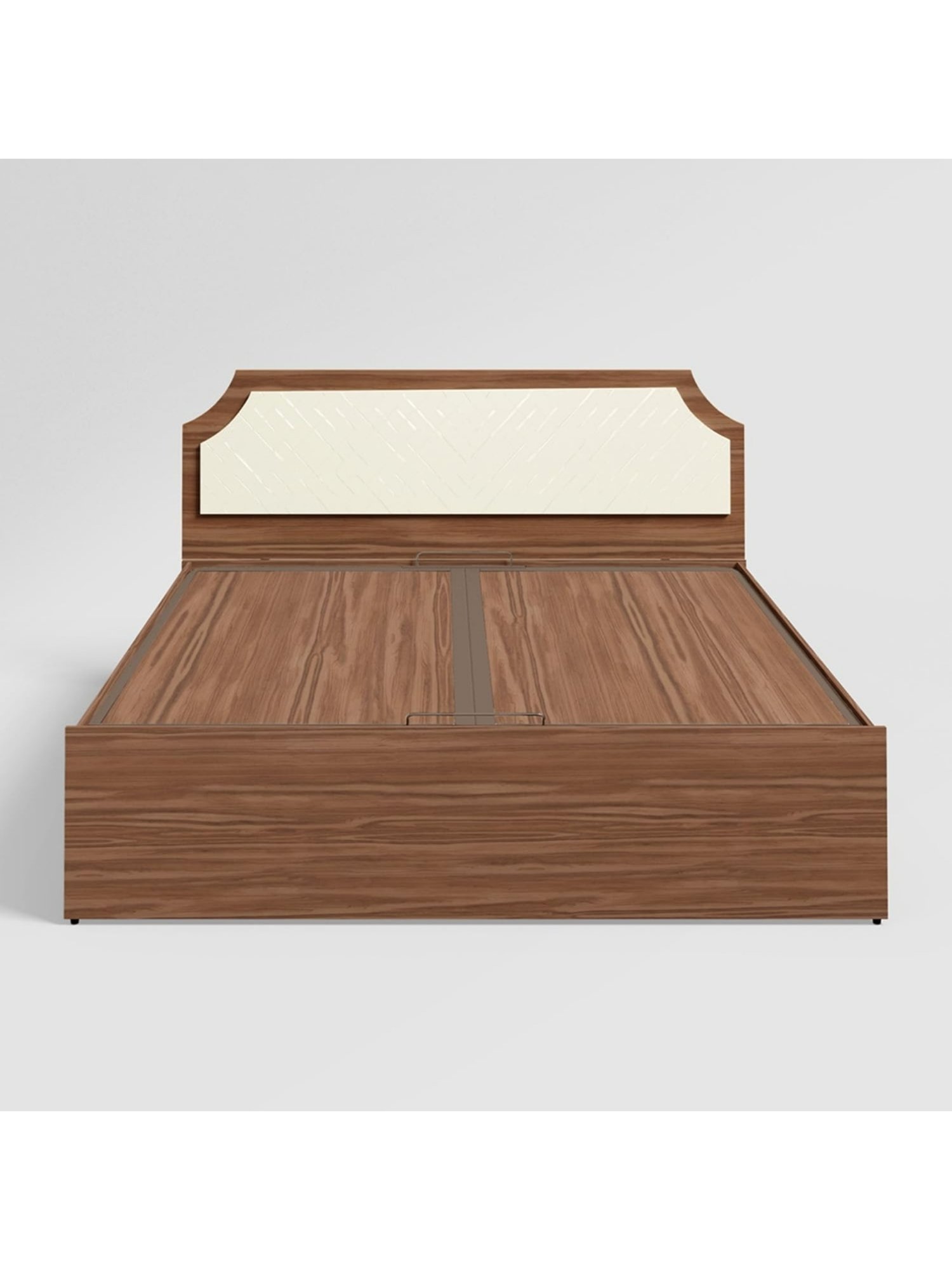 Godrej Interio N'Chant Morf Cream Engineered Wood Queen Bed with Hyrdraulic Storage