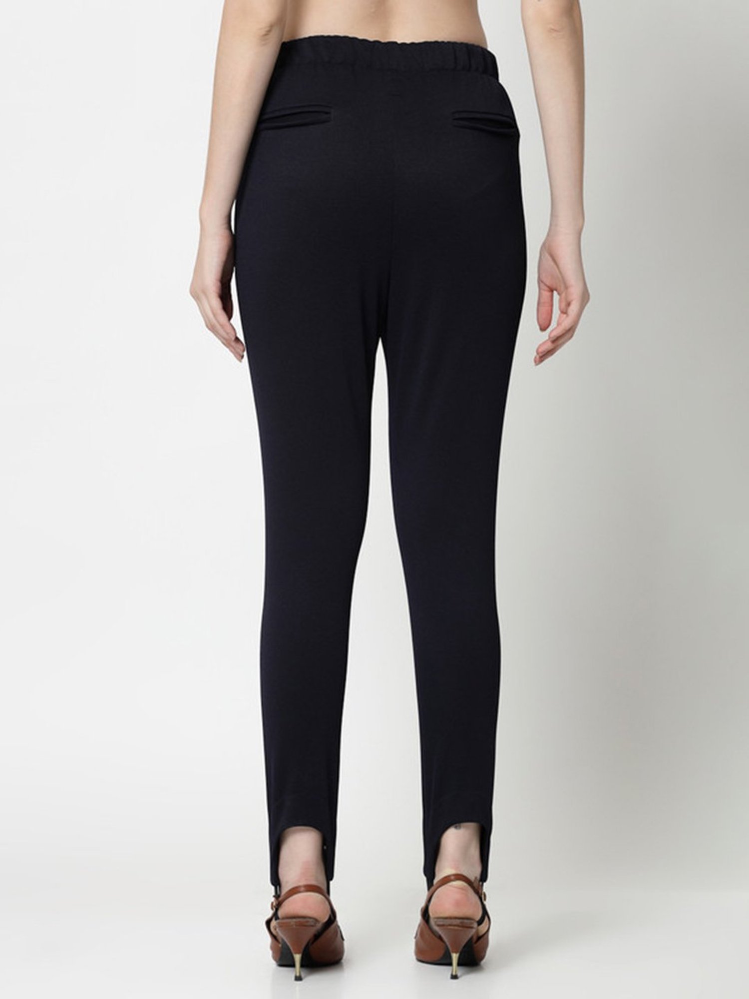 Office & You Navy Slim Fit Mid Rise Pants