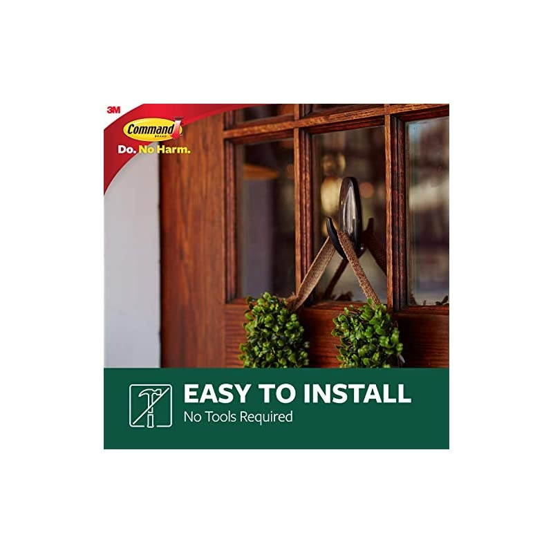 Outdoor Large Hooks, Bronze, Holds up to 5 lbs, 3-Hooks, 4-Strips, Decorate Damage-Free