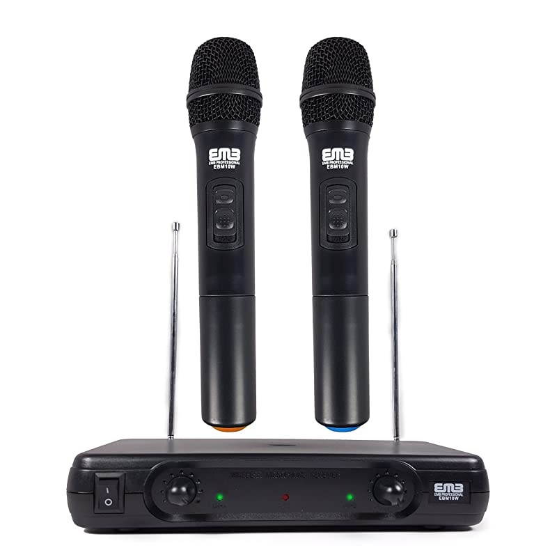 Pro EBM10W Professional Dual VHF Wireless Handheld Microphone System