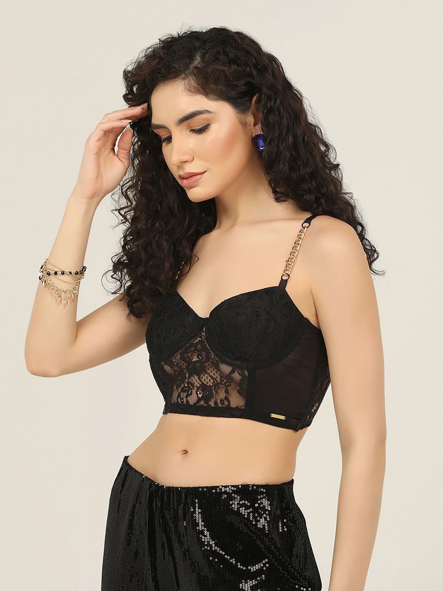 Da Intimo Black Medium Coverage Bralette
