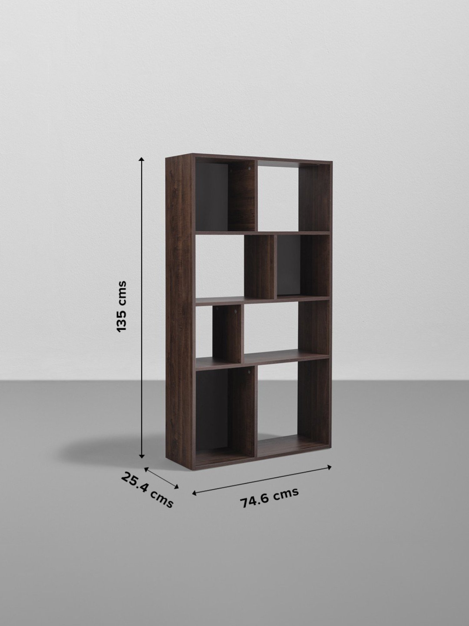 Sleepyhead Jigsaw Dark Brown & Slate Grey Engineered Wood Book Shelf (4 Shelves)