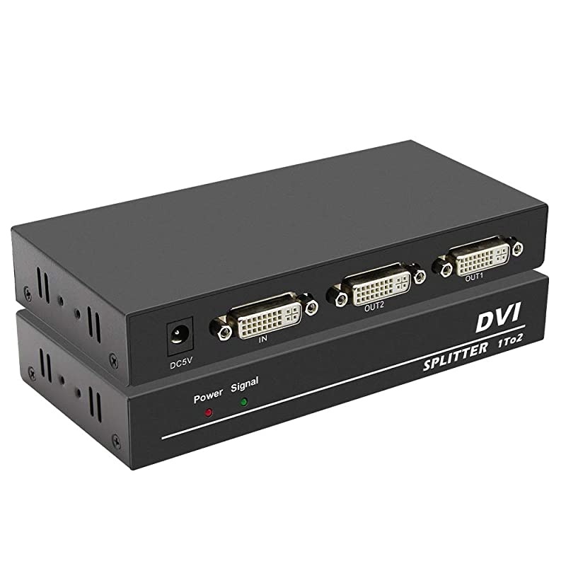 Splitter 1x2 1 in 2 Out 2Port Distribution Duplicator Splitter Supports Resolution up to 4K2K/30Hz Automatically Copy EDID