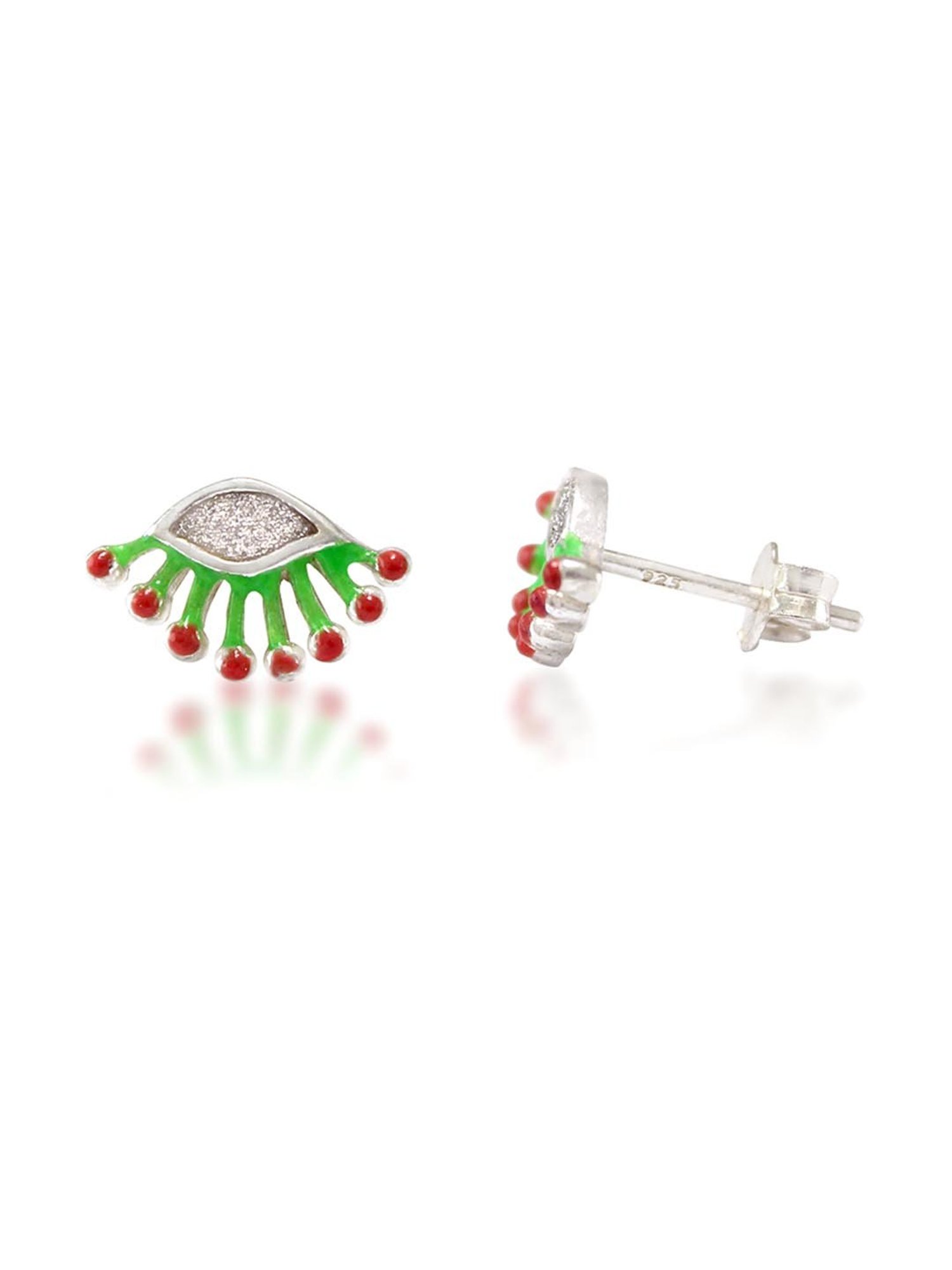 Taraash 92.5 Sterling Silver Enamel Earrings for Women