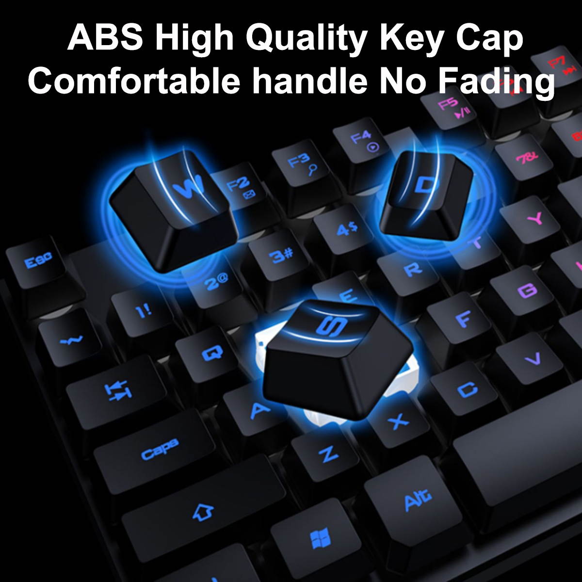 Mechanical Keyboard Mouse Headset Kit,Gaming Mouse & RGB Headphones for Laptop Computer PC Games for PS4, Xbox One & PC, White, GK23