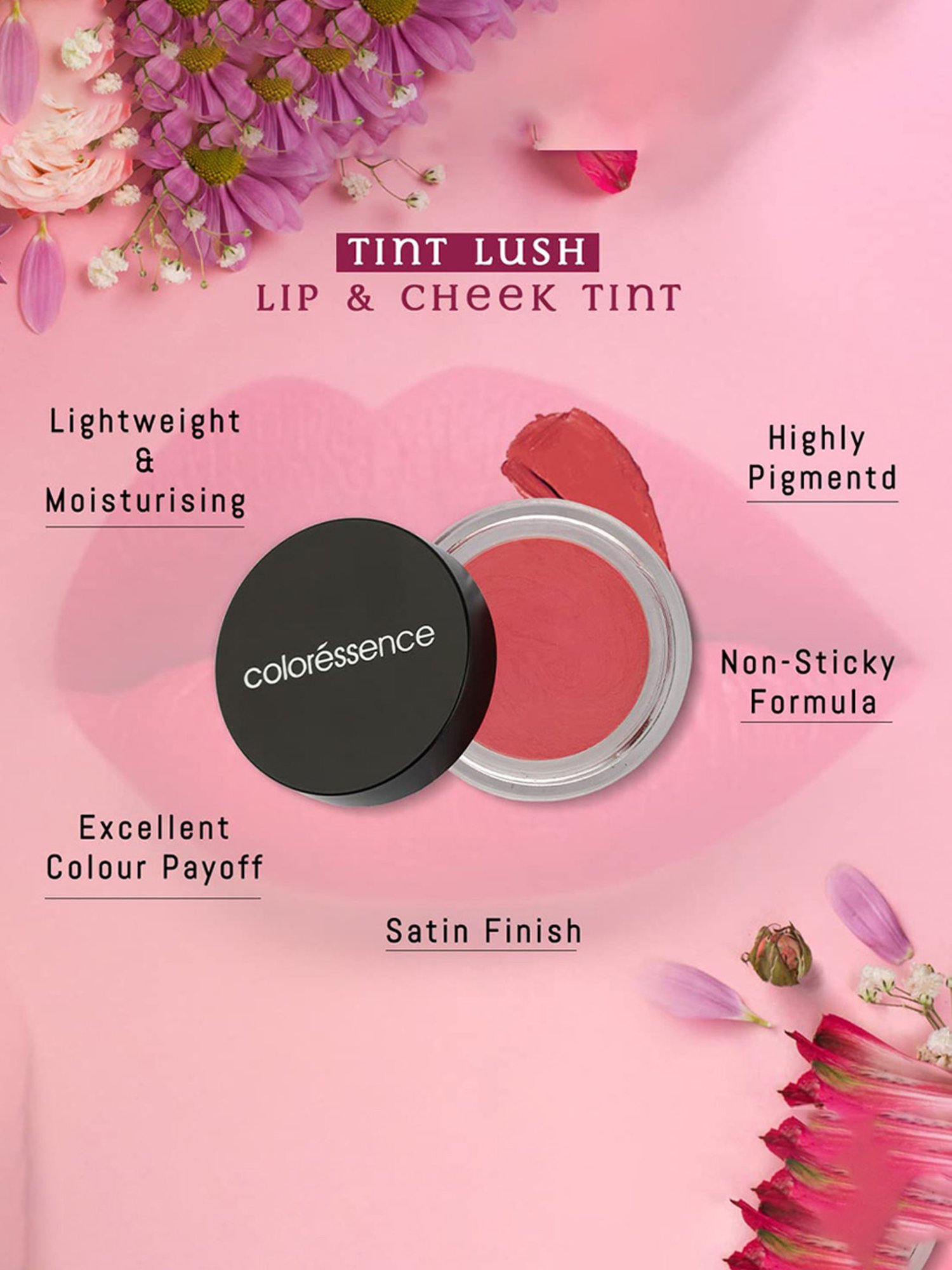 Coloressence Roseate Tint Lush Lip & Cheek Tint Enriched Splendid Sunset - 5 gm