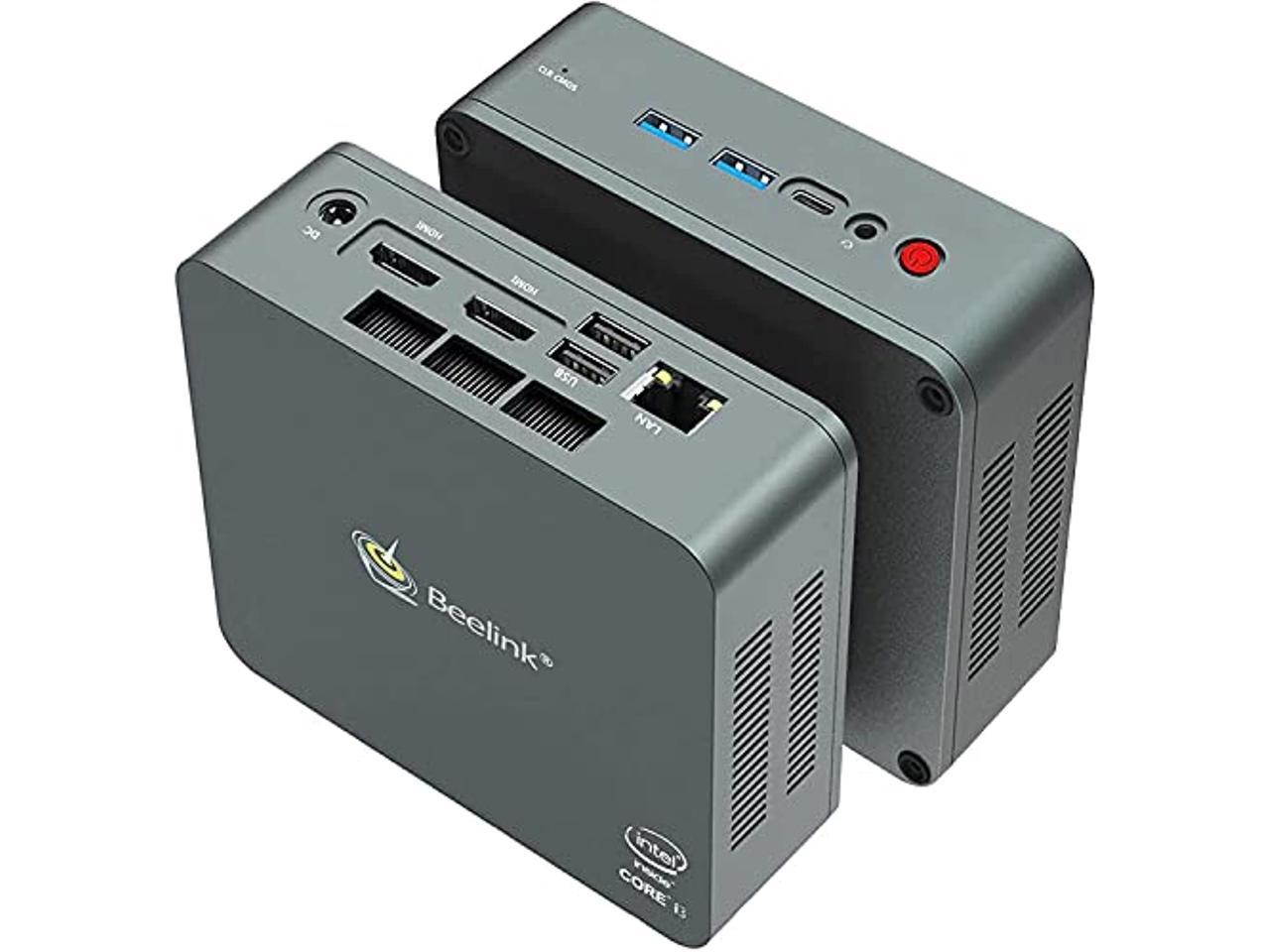 Intel 4 Threads Core i3-5005U 2.0Ghz Beelink Mini PC with 8GB RAM 256GB SSD Windows 10 Pro 64-Bits, U55 Mini Computer Support HD Dual HDMI, Bluetooth 4.0, Dual WiFi, Gigabit Ethernet,USB3.0