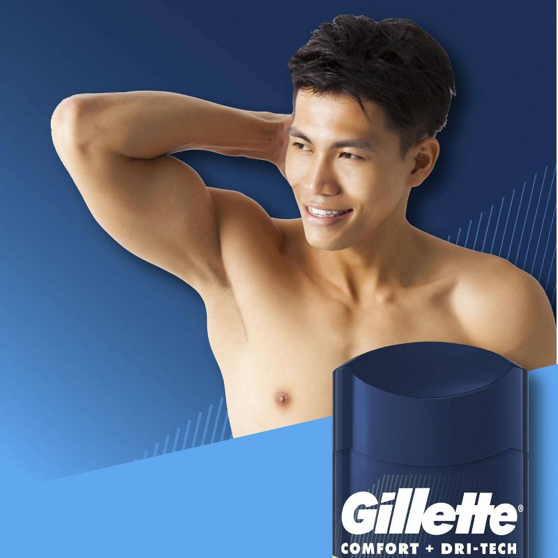 Gillette Comfort + DriTech Men's Antiperspirant Deodorant Invisible Solid Clean Rush - 3.4oz 