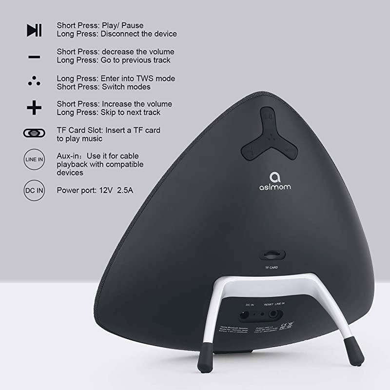 Home Wireless Bluetooth Speaker  30W Powered Speakers Wireless Stereo Pairing 10H Playtime 20 HiFi Surround Sound Luxurious Style for Home Bookshelf TV Desktop