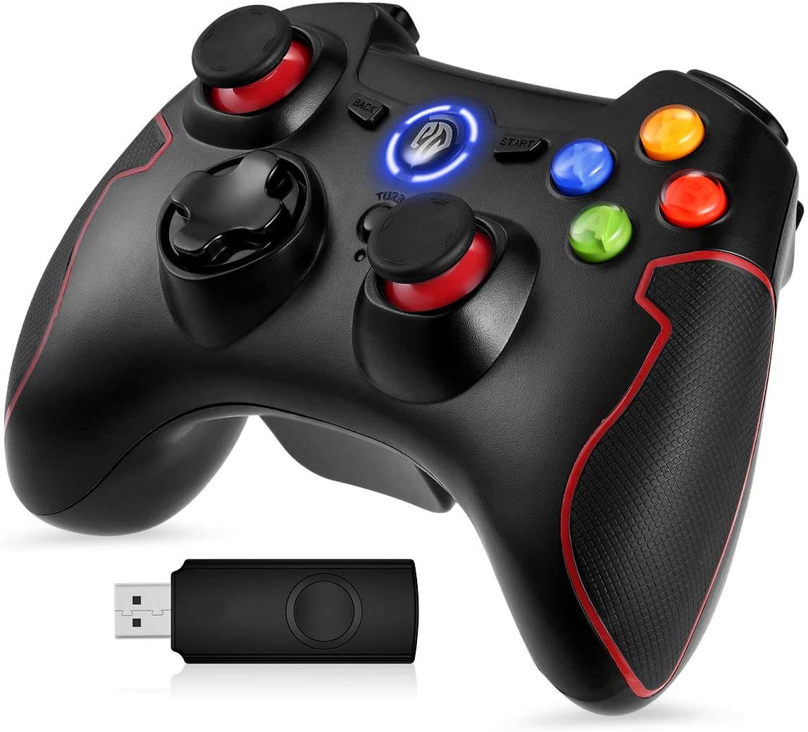 Wireless Gaming Controller, Joystick Gamepad with Dual Vibration and Turbo PC Controller for PC/PS3/Android/TV Box