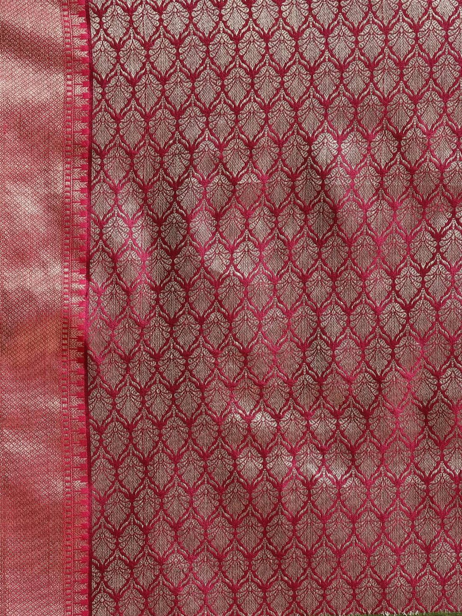 Banarasi Silk Works Green Woven Saree with Blouse