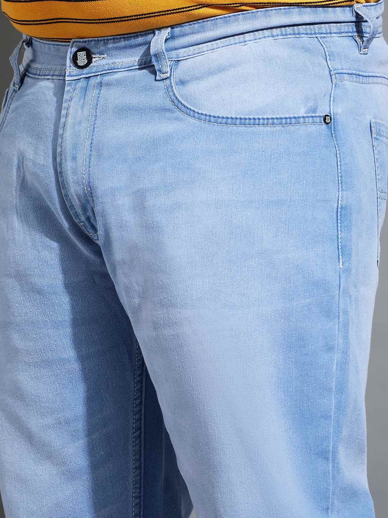 Bigbanana Plus Size Blue Cotton Regular Fit Jeans