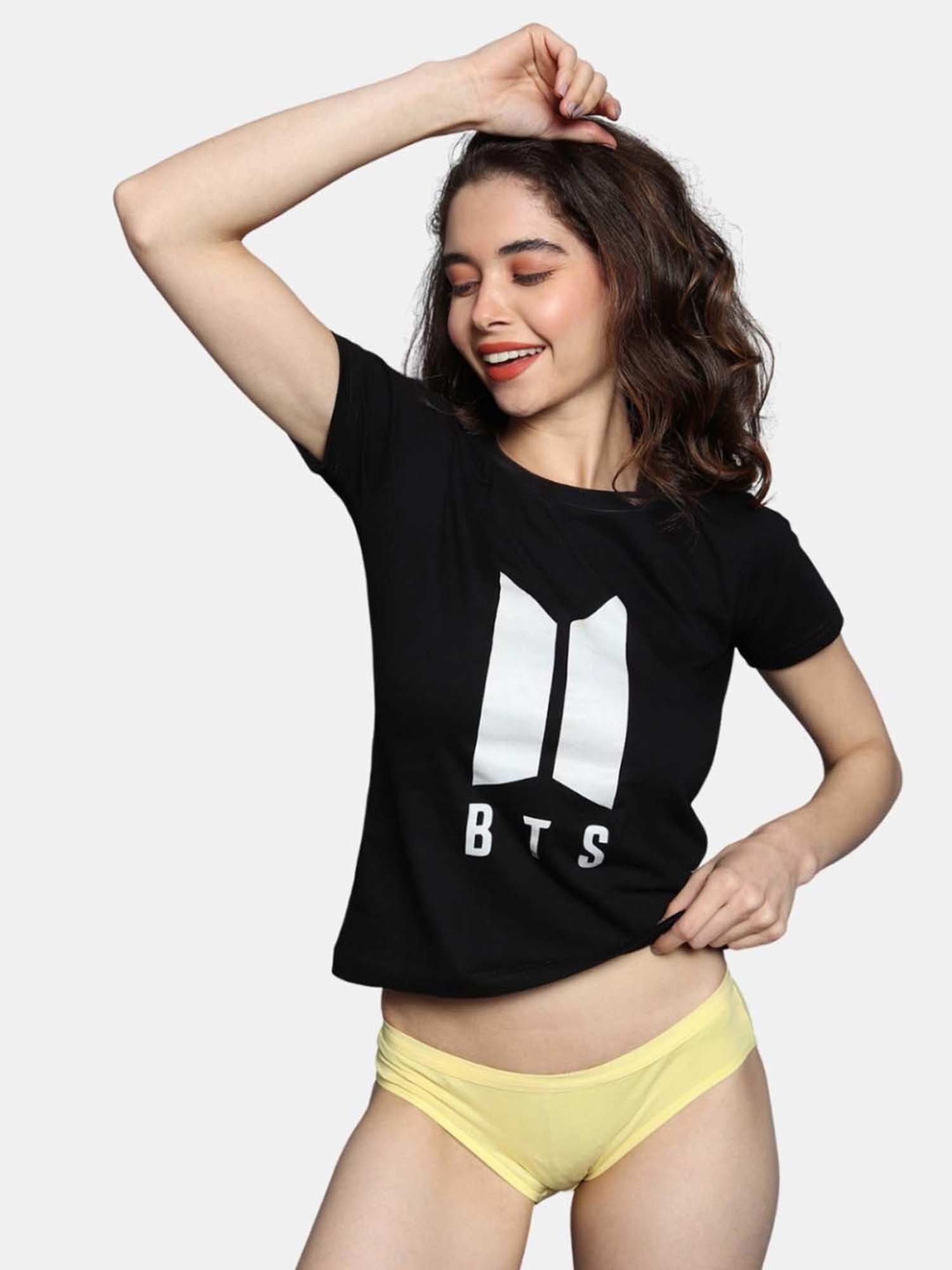 Bleeding Heart Yellow & Purple Plain Panties - Pack Of 2