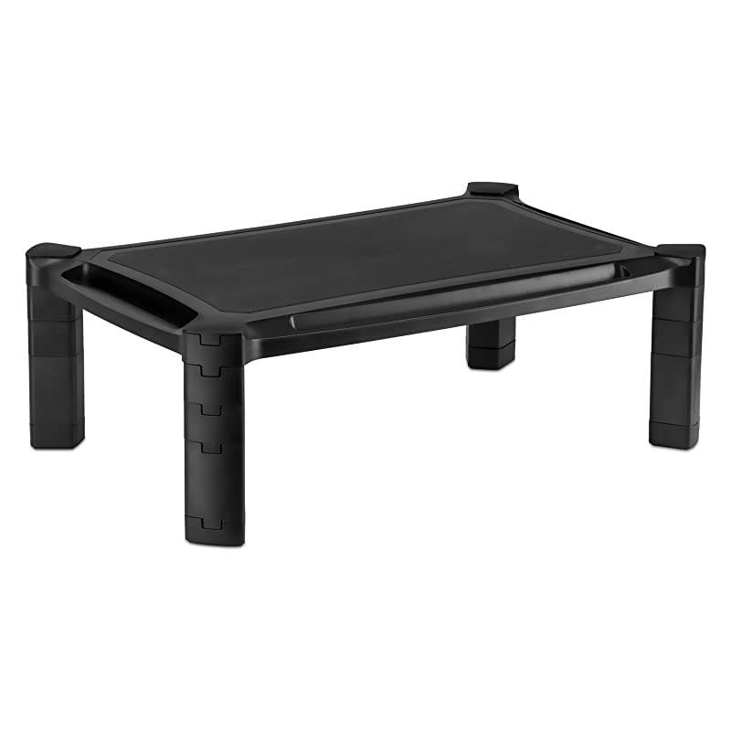 Desktop Computer Monitor Riser Height Adjustable Tabletop Stand Shelf for PC and Laptop Displays and Printers 19 x 13 Inch 66 High Black