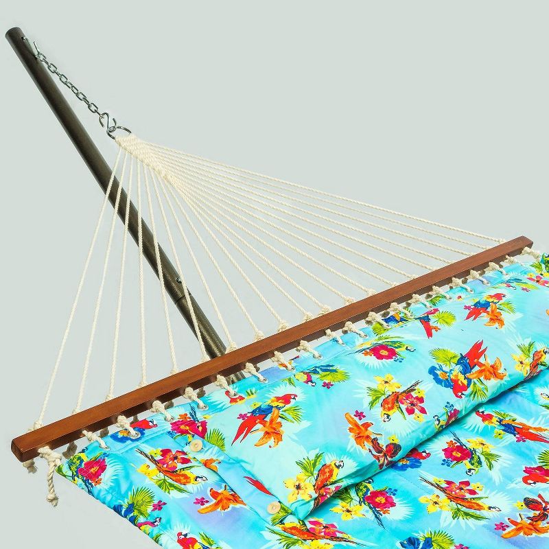 Coronado Double Quilted Hammock Blue/Parrots - Smart Living