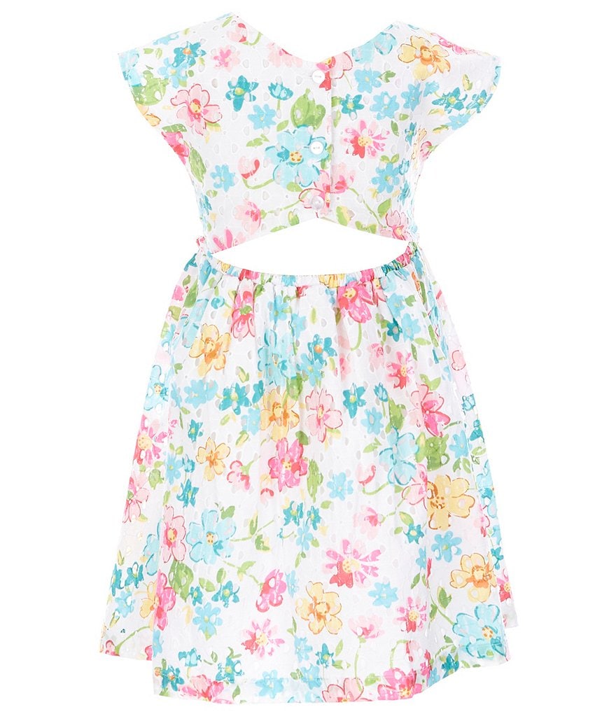 Bonnie Jean Little Girls 2T-6X Floral Eyelet Fit-And-Flare Dress