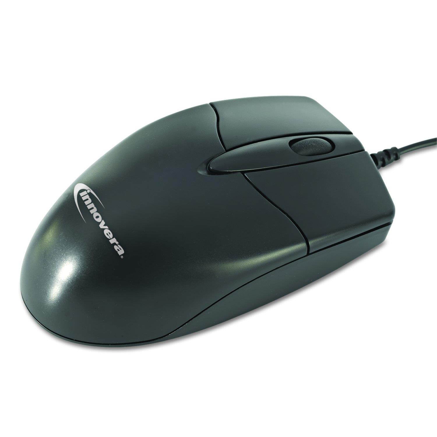 Innovera Mid-Size Optical Mouse with 3 Buttons, Black