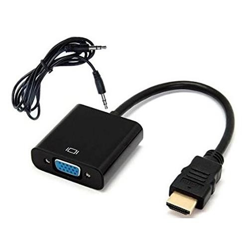 HDMI to VGA converter adapter + 3.5 mm audio jack full HD 1080P black