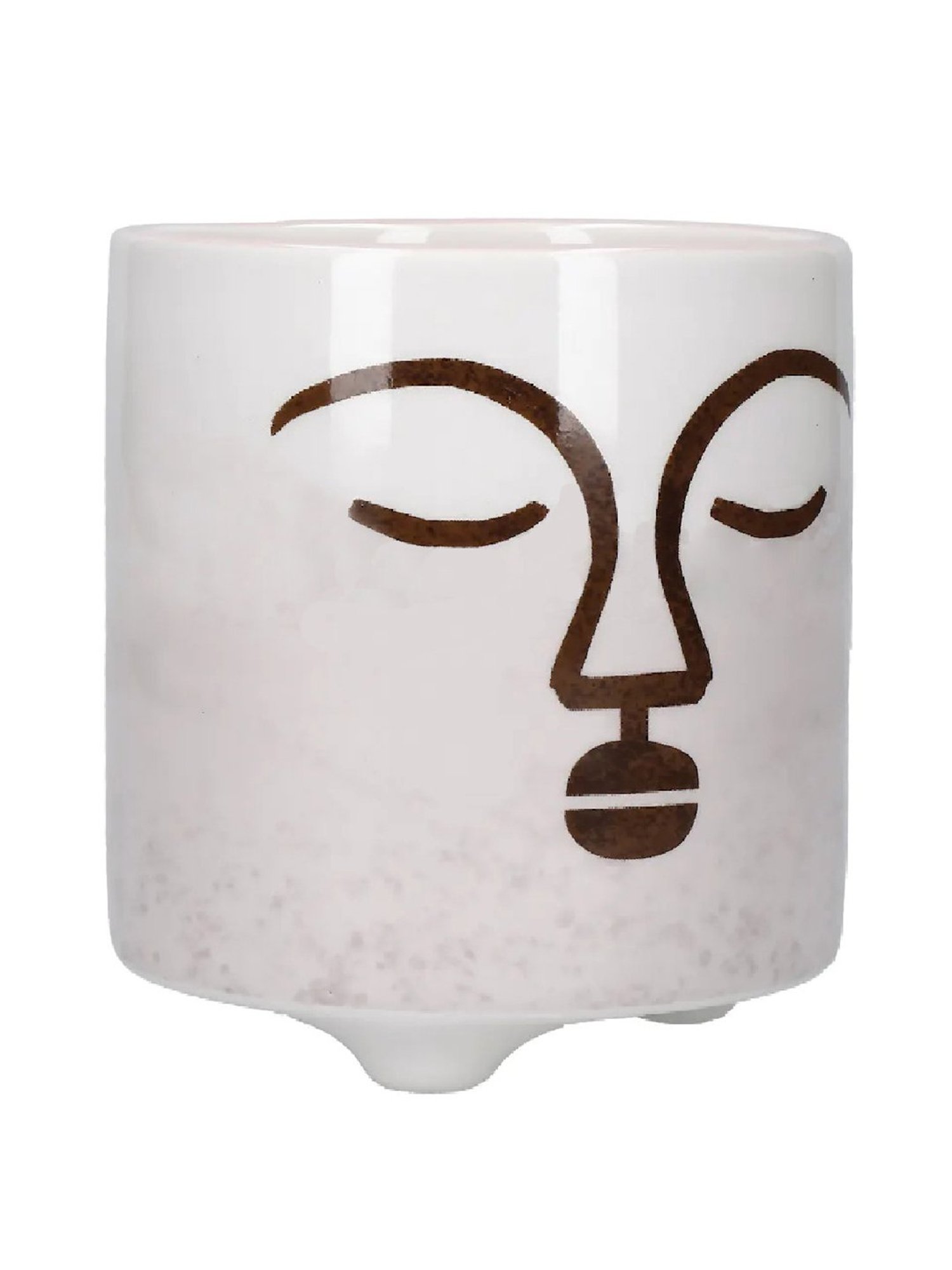 KitchenCraft White Terracotta Face Design Mini Planter Pot