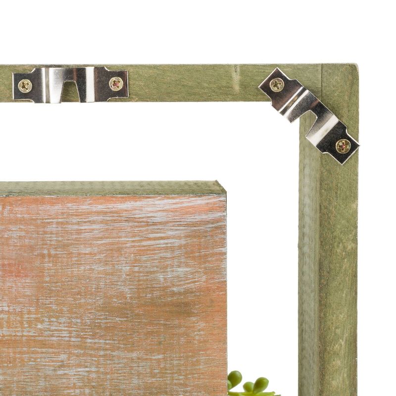 10" Indoor/Outdoor Wood Frame Plant Wall Art Décor - Alpine Corporation