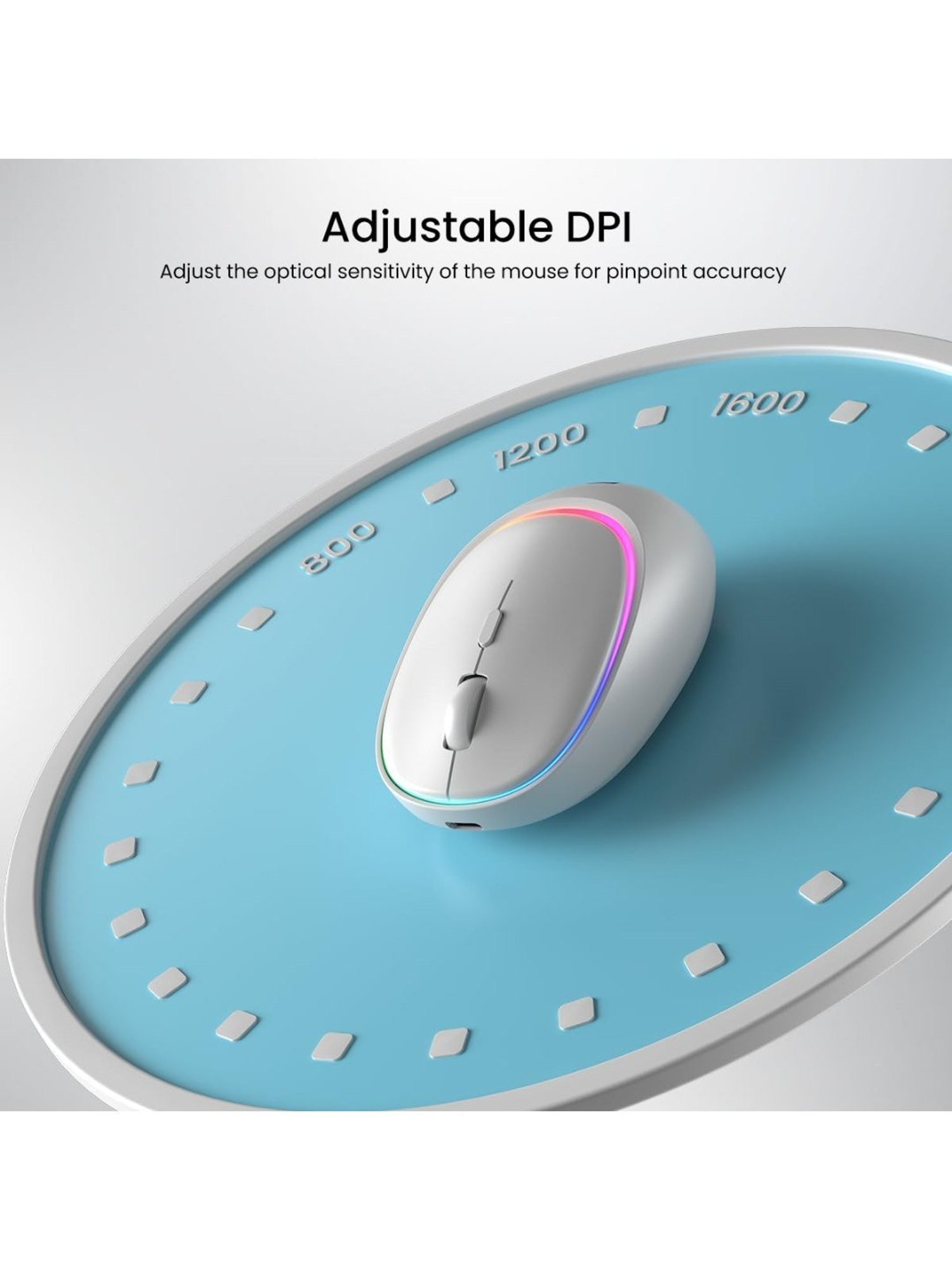 Portronics Toad IV Wireless Bluetooth Mouse with 2.4 GHz Dual Connectivity (White)