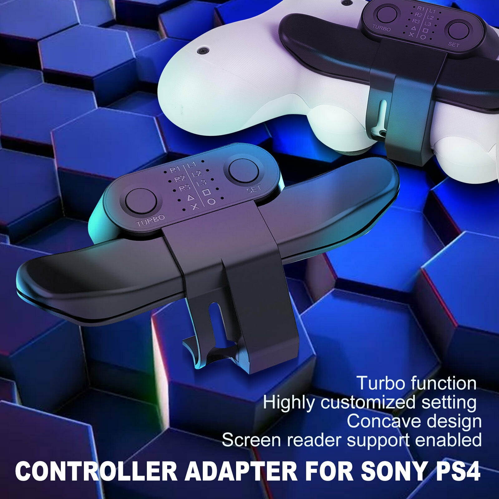 FPS Gamepad Back Button Clip Extender Turbo Key Adapter for  PS4 Controller