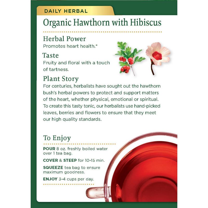 Traditional Medicinals Hawthorn with Hibiscus Organic Tea - 32ct