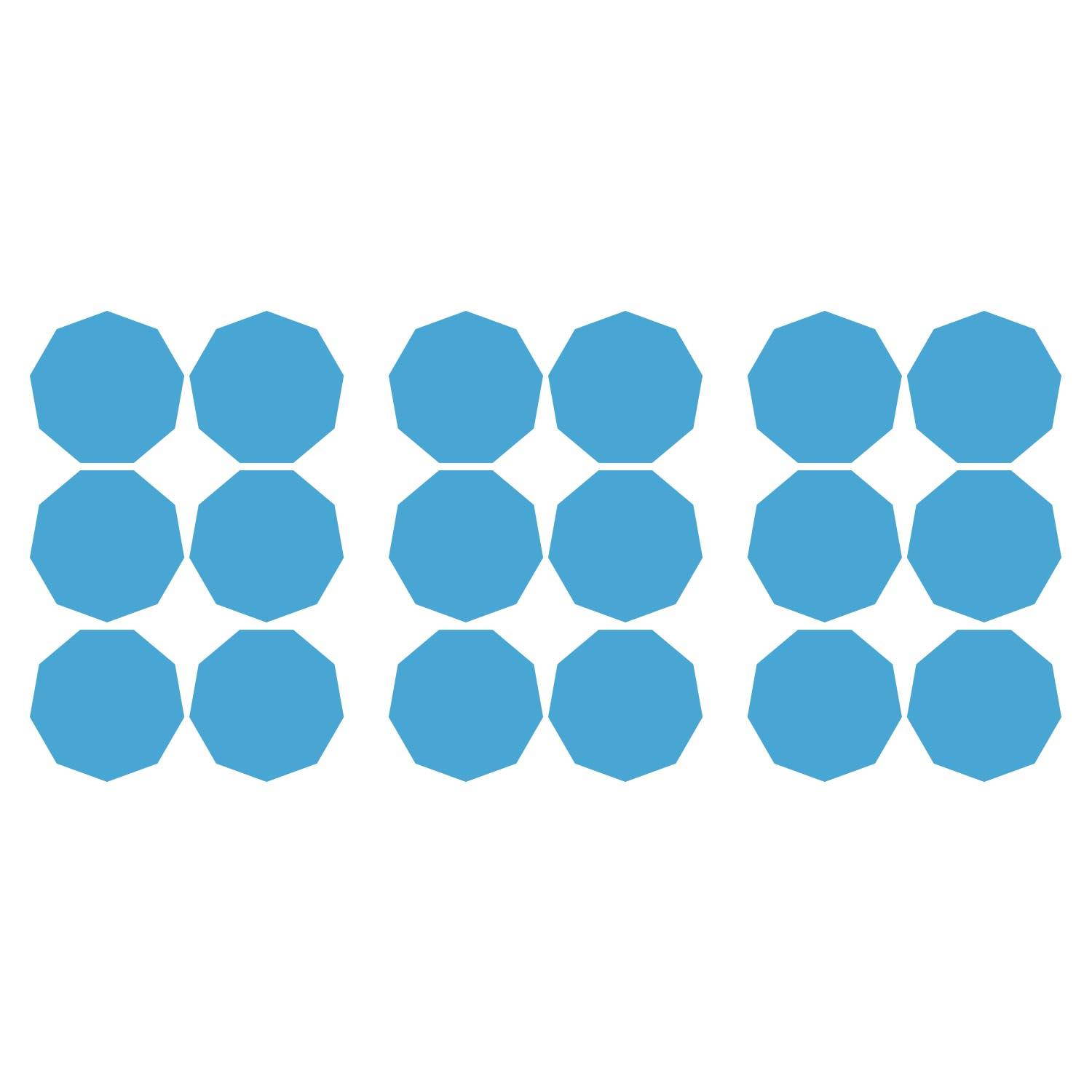 LiteMark 2 Inch Blue Nonagon Decals - Pack of 80