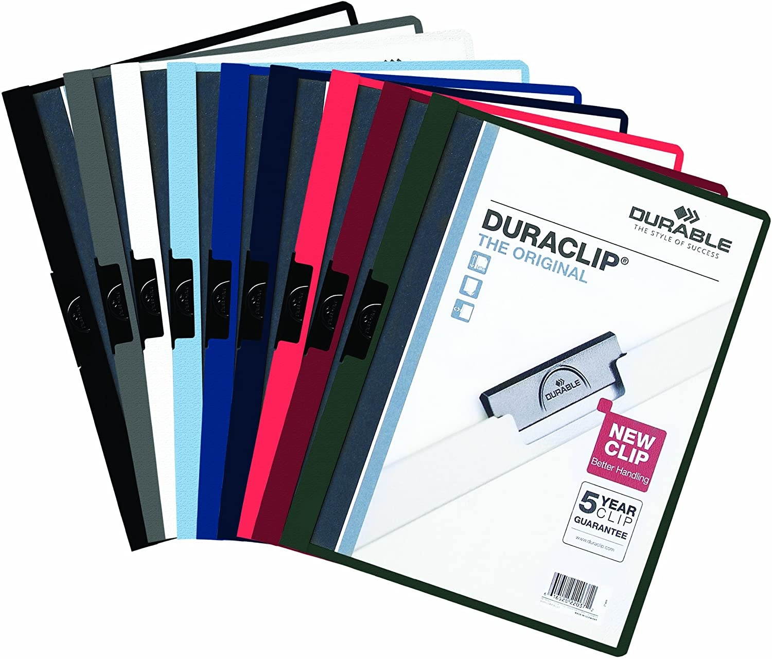 Durable Vinyl DuraClip Report Cover w/Clip Letter Holds 30 Pages Clear/Red