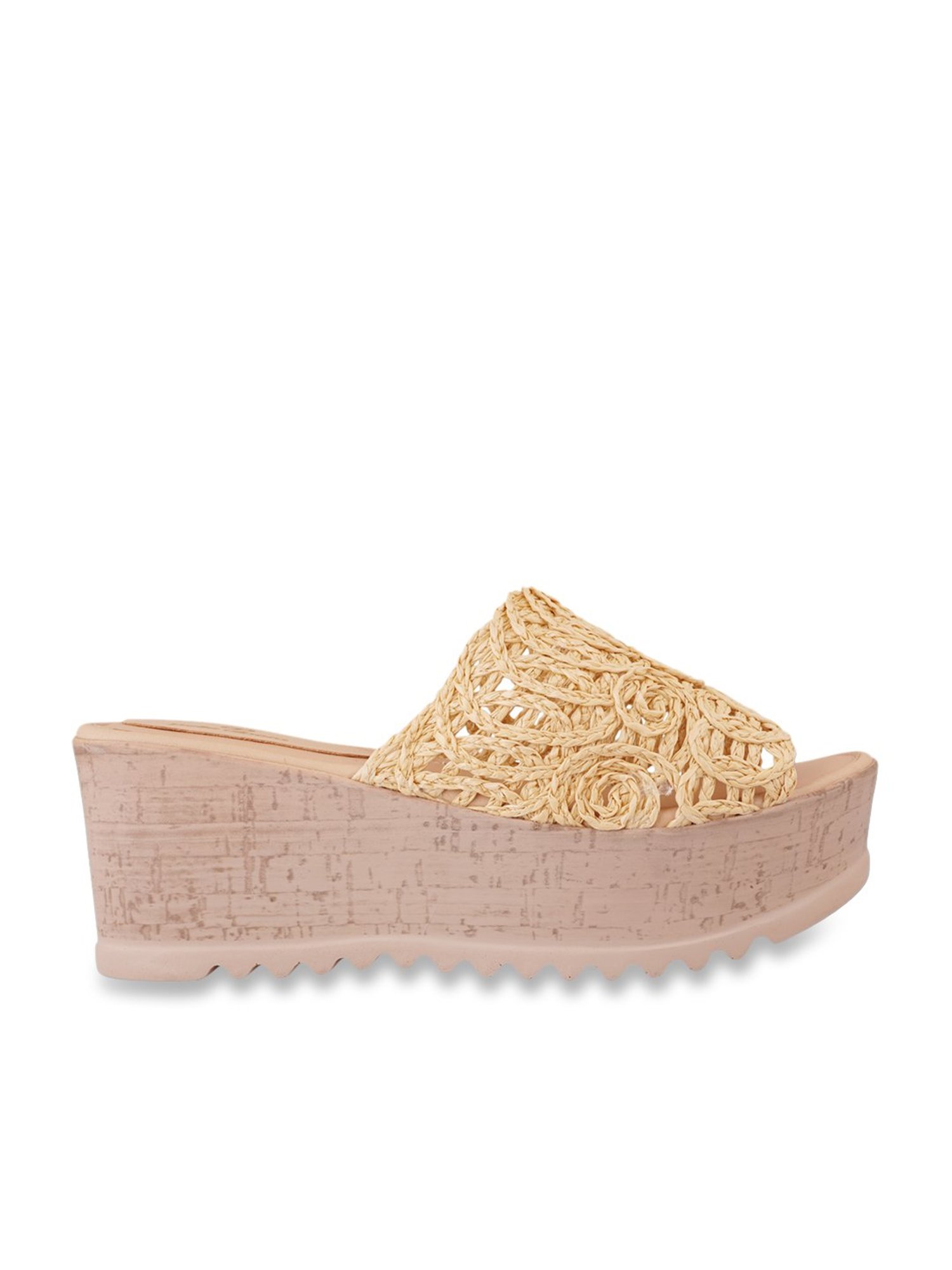 Pelle Albero Women's Beige Casual Wedges