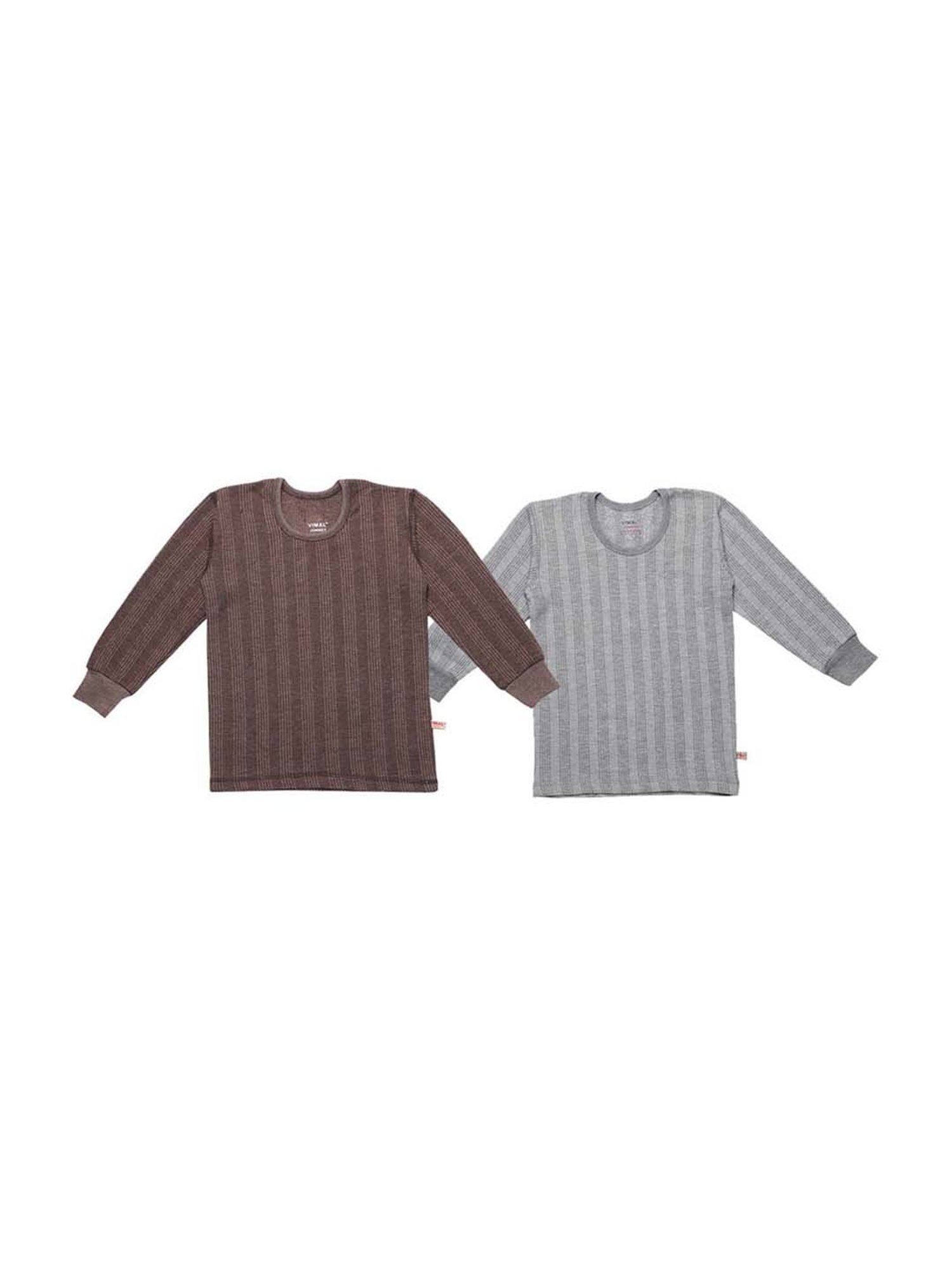 Vimal Jonney Kids Multicolor Regular Fit Thermal Tops - Pack of 2