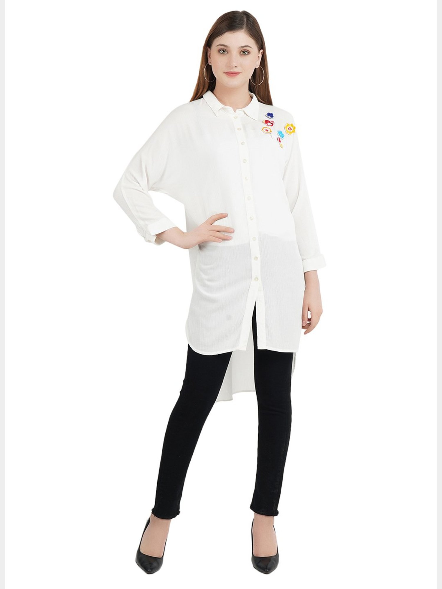 Aditi Wasan White Longline Shirt